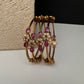 Matte Multi Stone Sleek Set of 4 Bangles - 2.8
