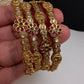 CZ Floral Elephant  Set of 4 Bangles - 2.8