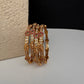 CZ Floral Elephant  Set of 4 Bangles - 2.8