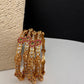 CZ Floral Elephant  Set of 4 Bangles - 2.8