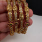 CZ Floral Elephant  Set of 4 Bangles - 2.8