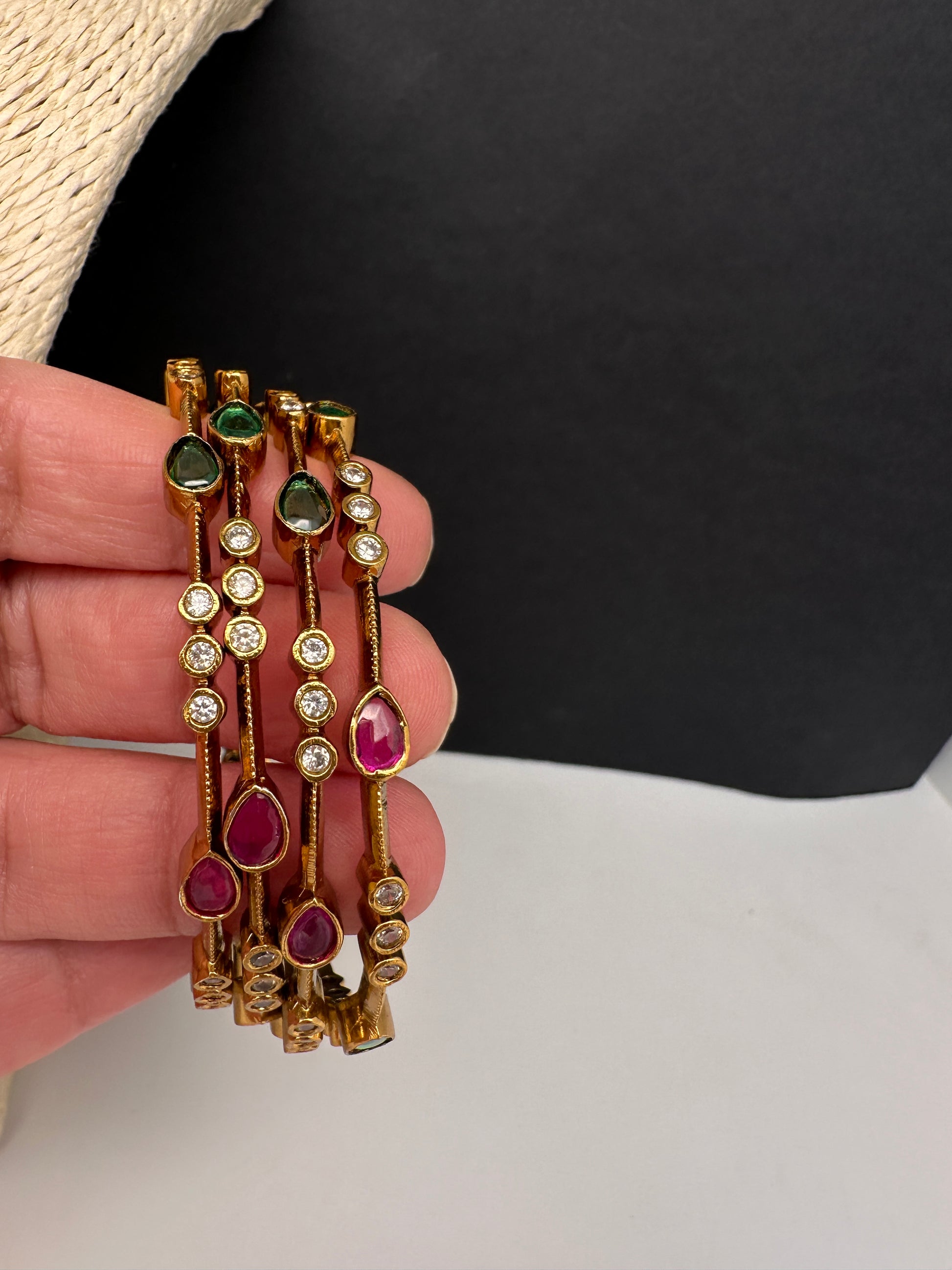 Kemp Multi Color Set of 4 Bangles - 2.8