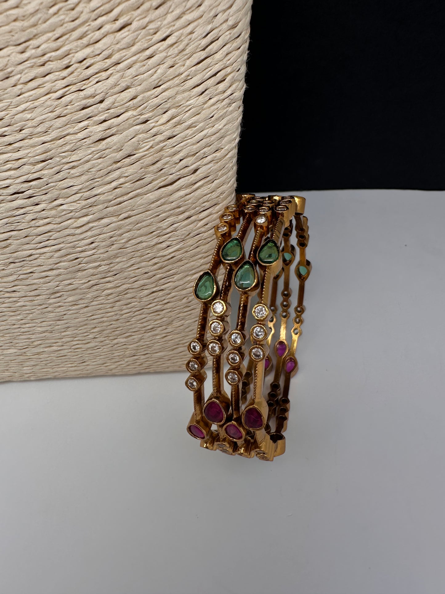 Kemp Multi Color Set of 4 Bangles - 2.8