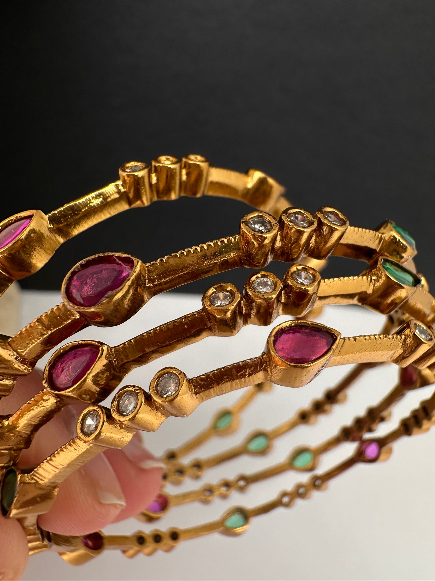 Kemp Multi Color Set of 4 Bangles - 2.8