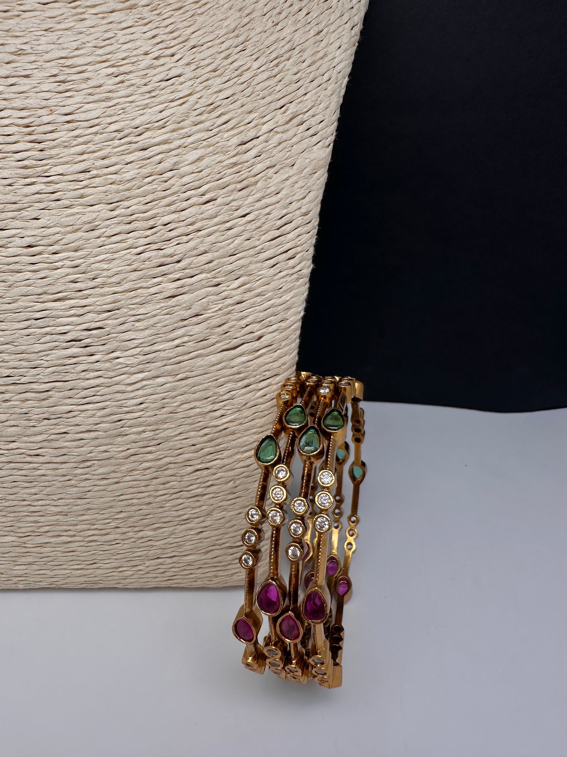 Kemp Multi Color Set of 4 Bangles - 2.8