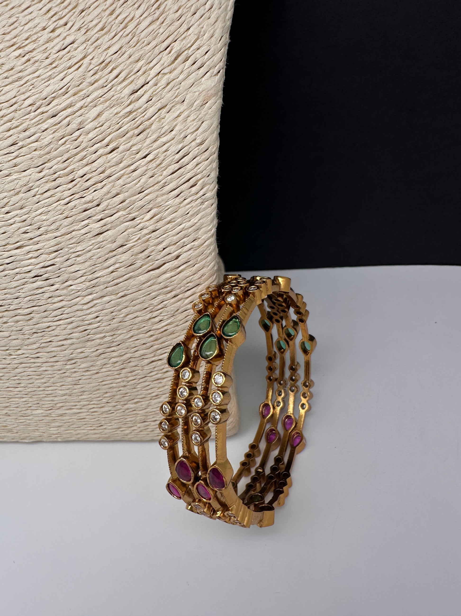 Kemp Multi Color Set of 4 Bangles - 2.8