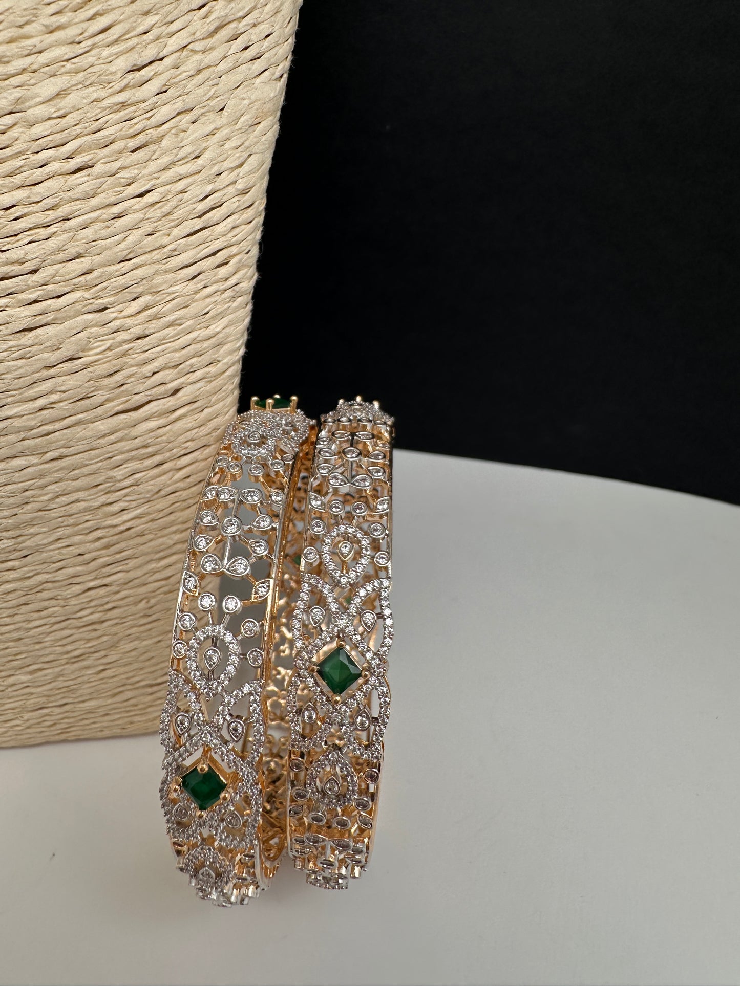 AD Emerald Diamond Bangles - 2.8