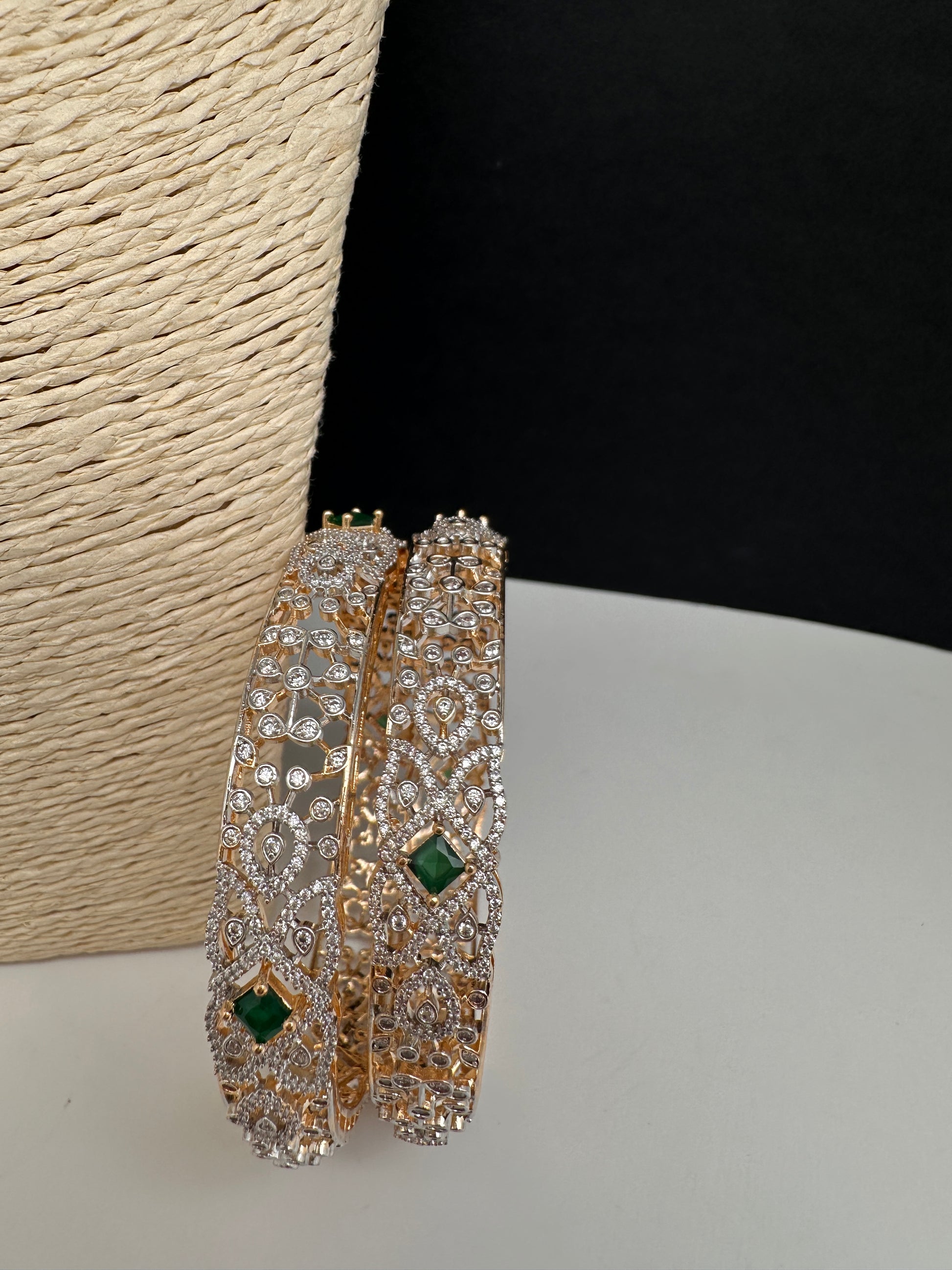 AD Emerald Diamond Bangles - 2.8