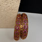 Red Kempu Floral Bangles - 2.8