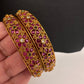 Red Kempu Floral Bangles - 2.8