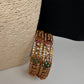 Kempu Floral Multi Color Bangles - 2.8