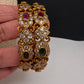 CZ Red Green Matte Bangles - 2.8