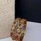 CZ Red Green Matte Bangles - 2.8