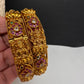 Goddess Lakshmi Kempu Nakshi Openable Matte Bangles - 2.8