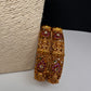 Goddess Lakshmi Kempu Nakshi Openable Matte Bangles - 2.8
