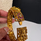 Goddess Lakshmi Kempu Nakshi Openable Matte Bangles - 2.8