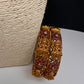 Goddess Lakshmi Kempu Nakshi Openable Matte Bangles - 2.8