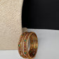 Kempu Red Green and CZ Stone Matte Bangles - 2.8