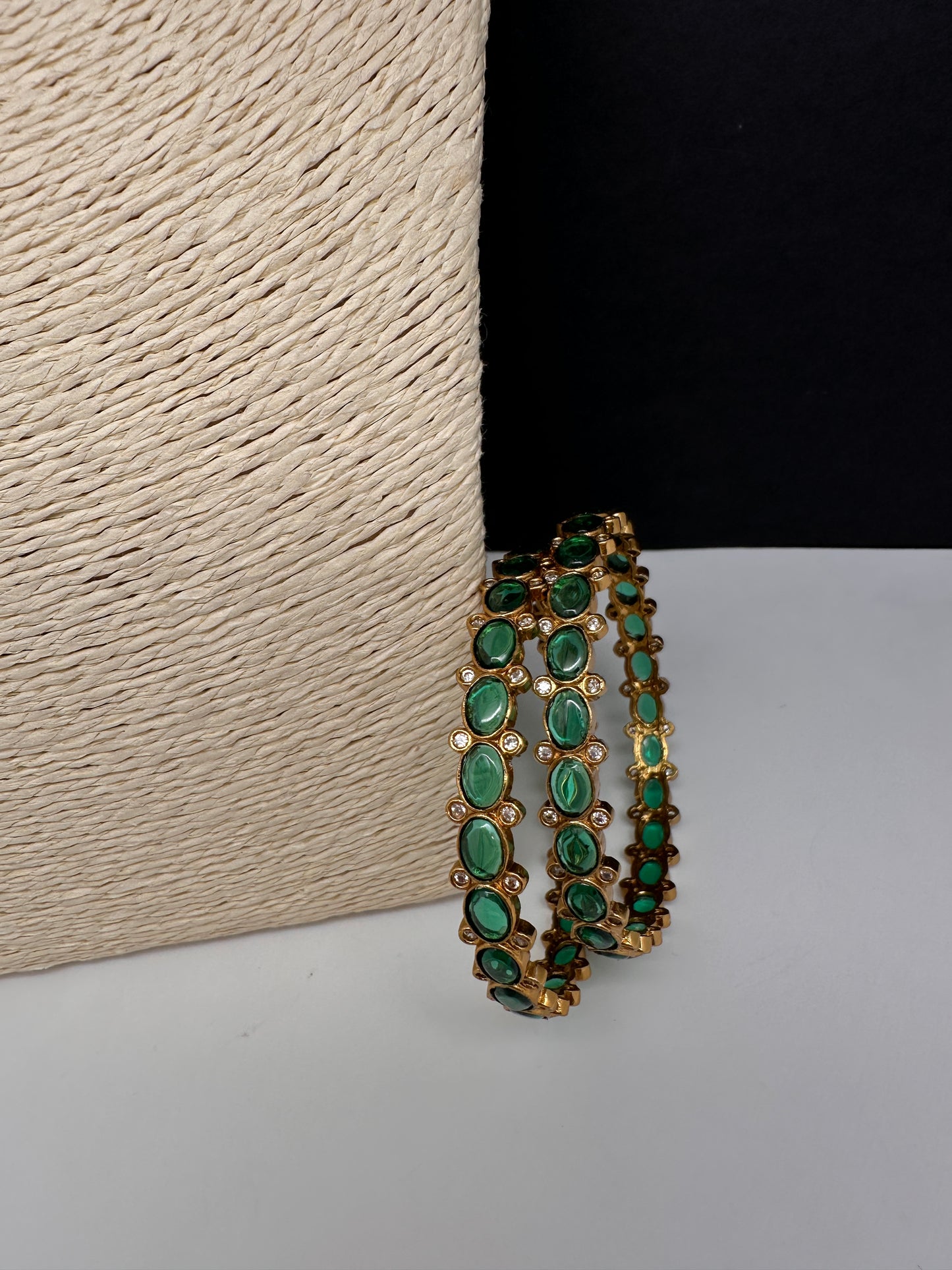 Green Kemp Matte Bangles - 2.8