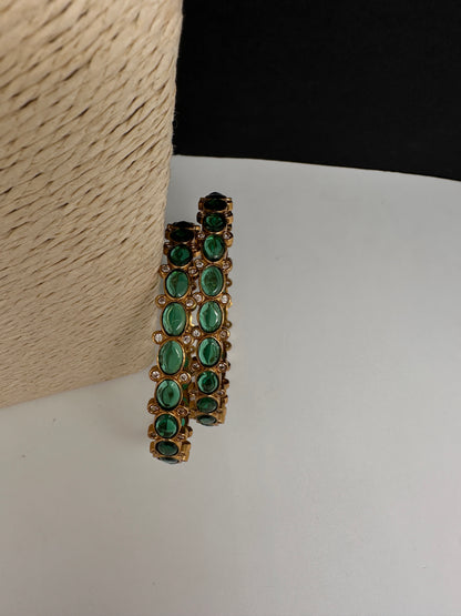 Green Kemp Matte Bangles - 2.8