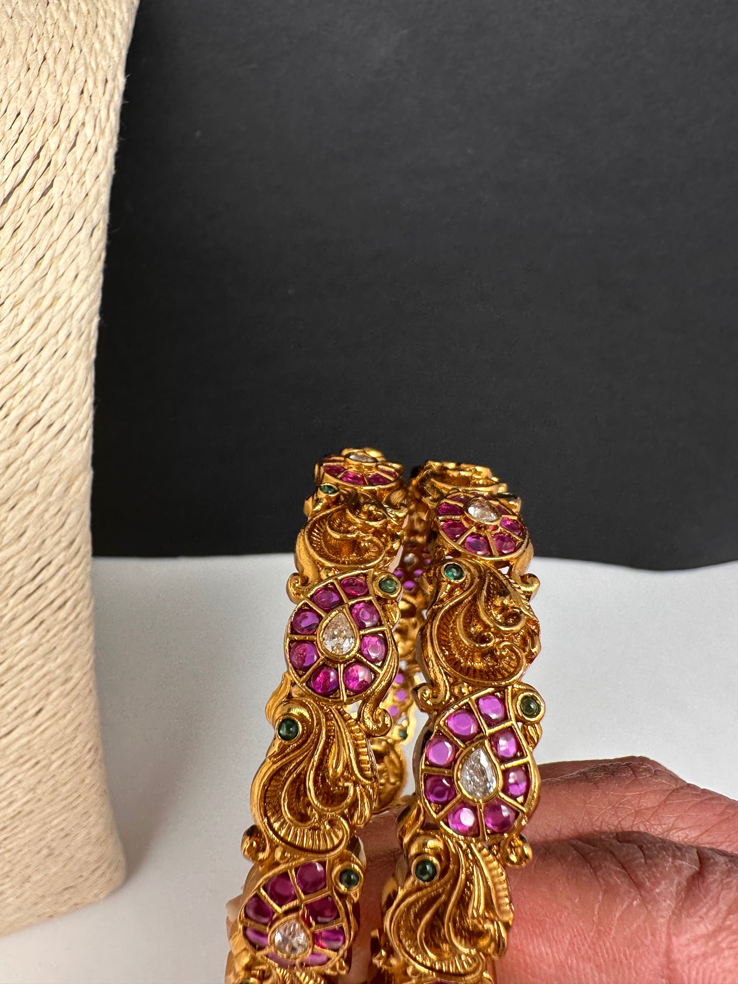 Kempu Mango Matte Bangles - 2.8