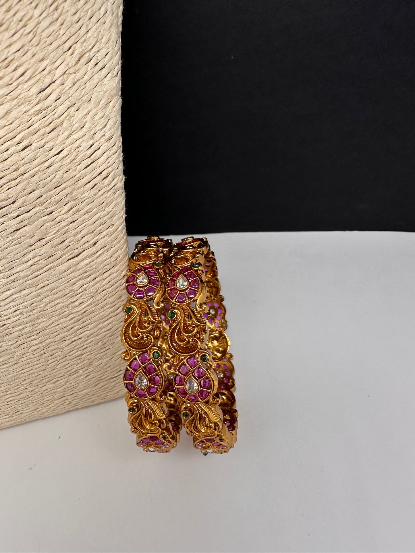 Kempu Mango Matte Bangles - 2.8