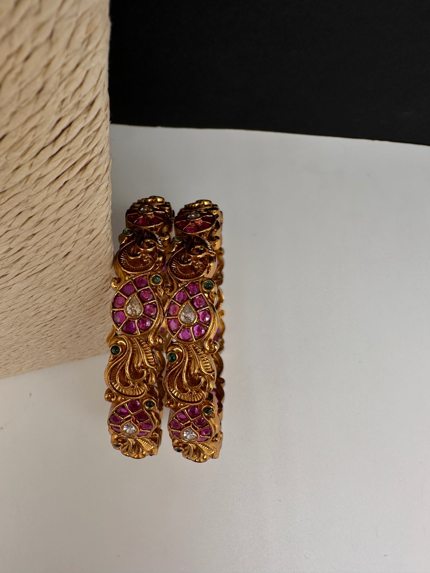 Kempu Mango Matte Bangles - 2.8