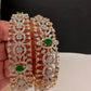 AD Emerald Diamond Openable Bangles - 2.8