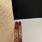 Matte CZ Red Bangles - 2.8