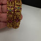 Matte Antique Floral Kempu Bangles - 2.8