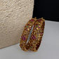 Matte Antique Floral Kempu Bangles - 2.8