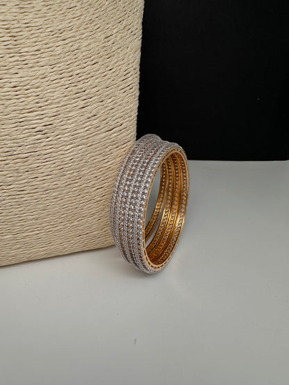 AD Diamond Finish Set of 4 Bangles - 2.8