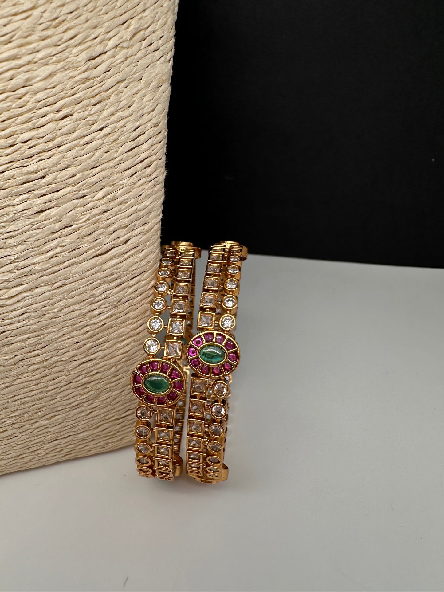 CZ Potta Stones Bangles - 2.8