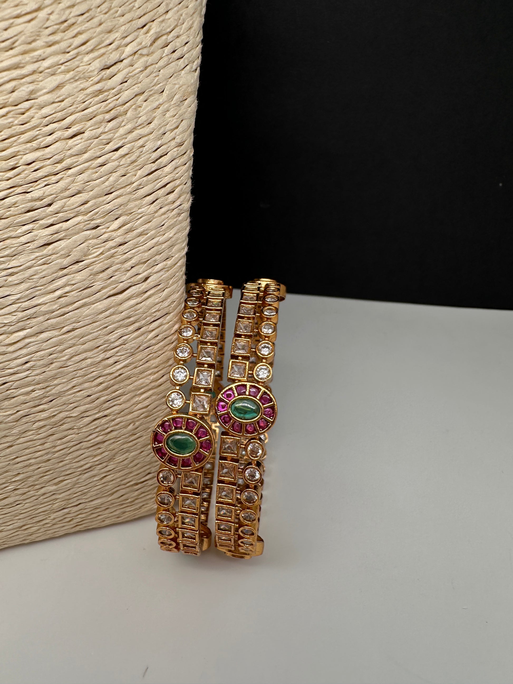 CZ Potta Stones Bangles - 2.8