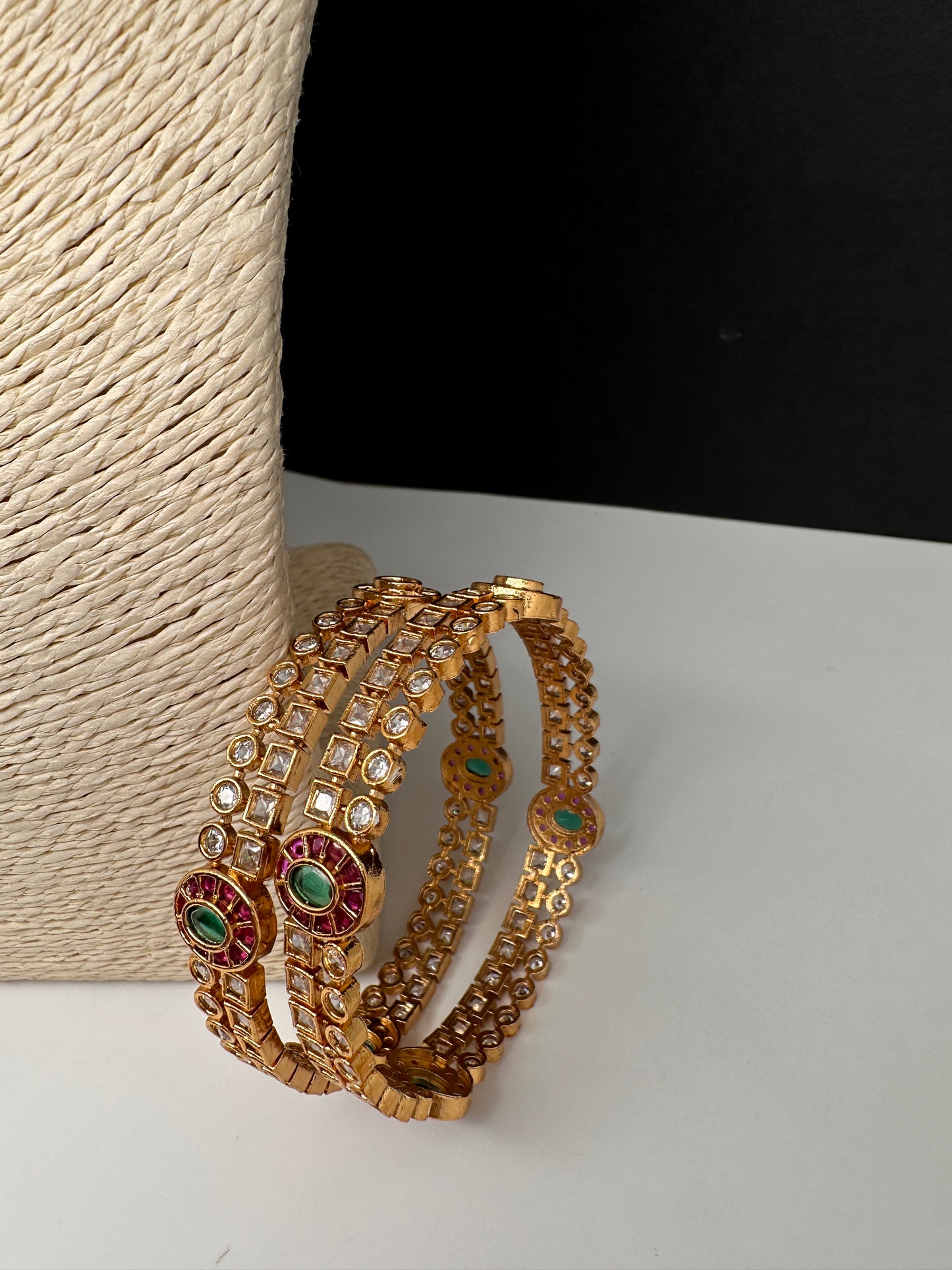 CZ Potta Stones Bangles - 2.8