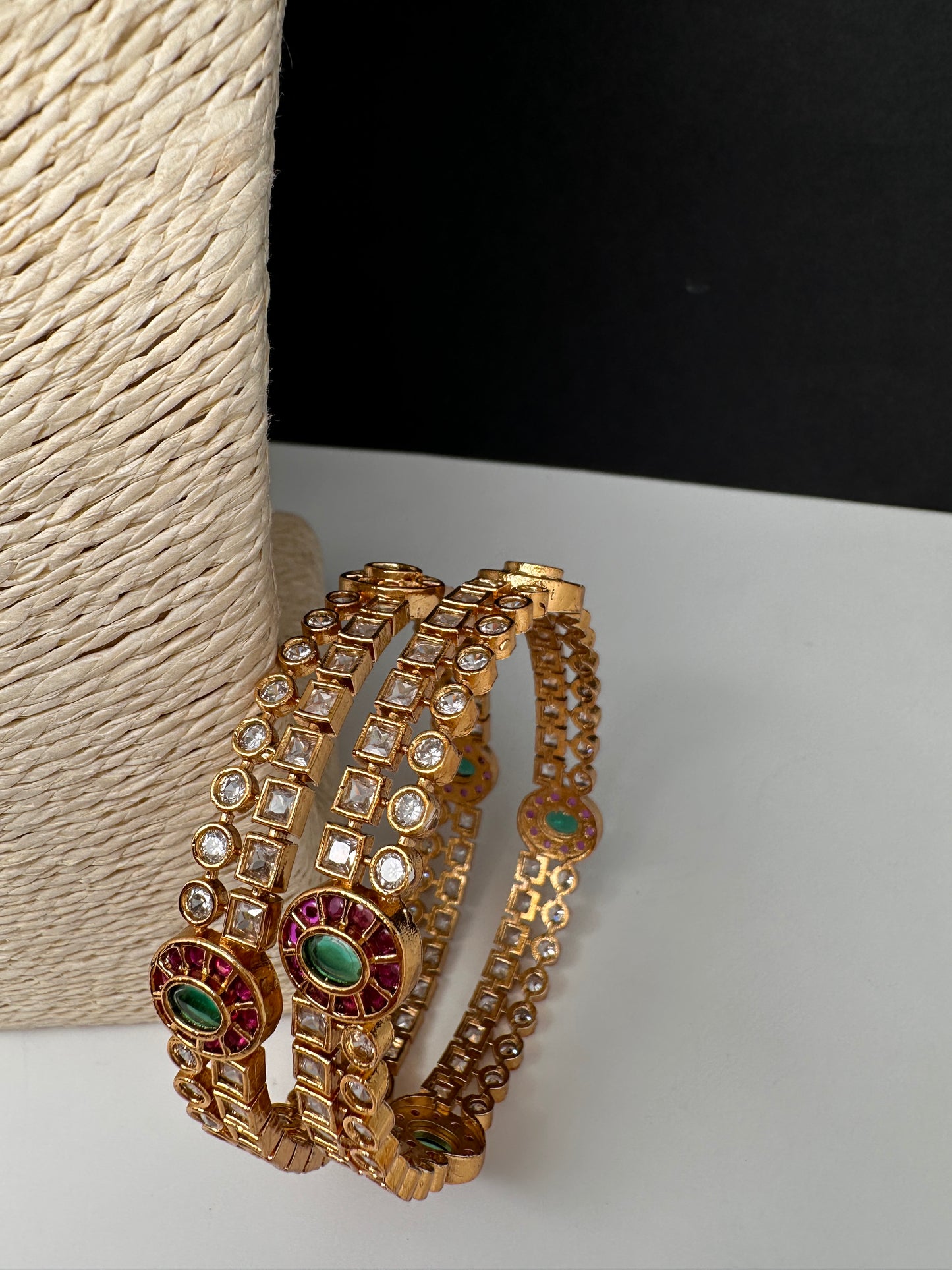 CZ Potta Stones Bangles - 2.8