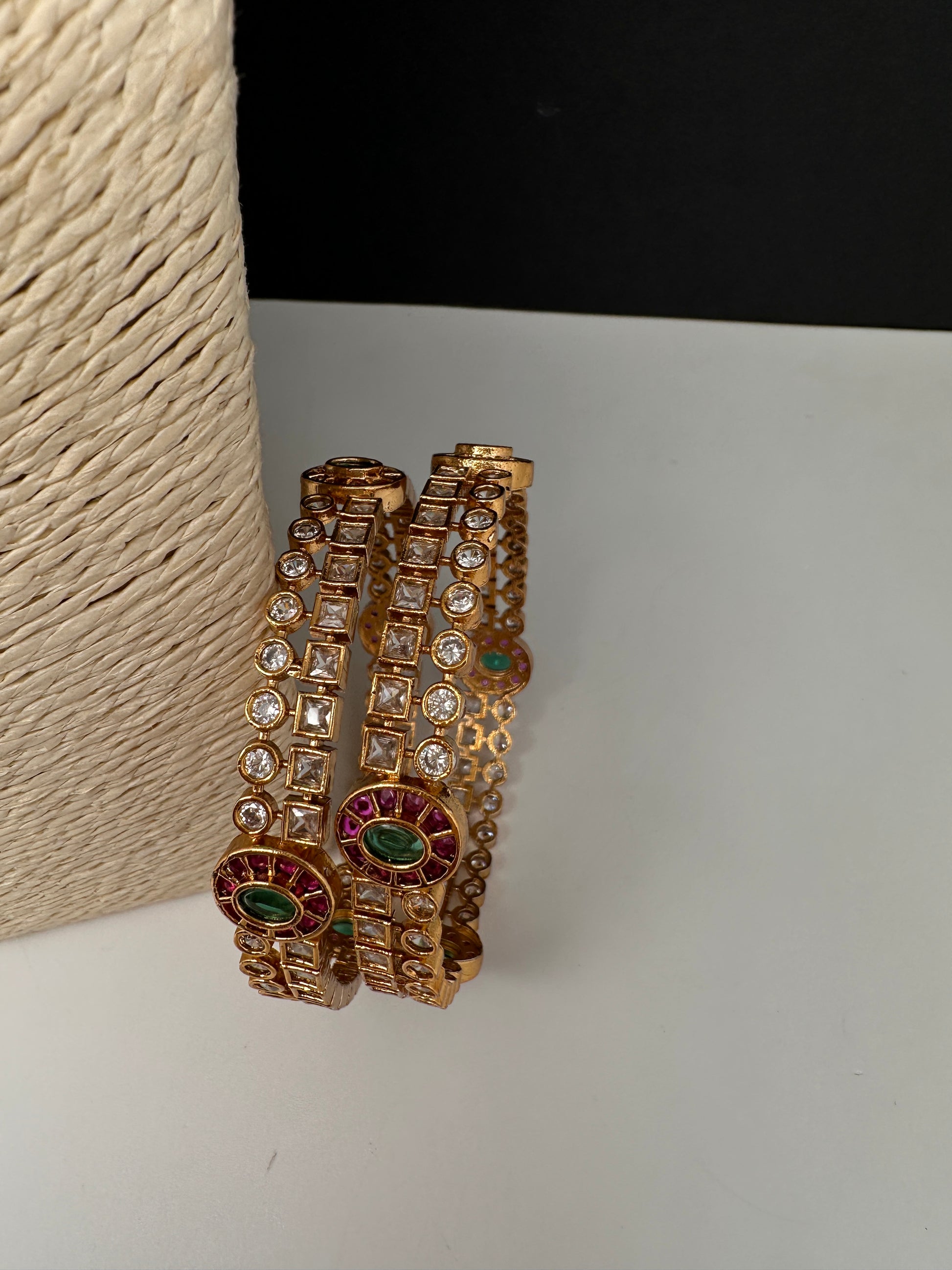 CZ Potta Stones Bangles - 2.8