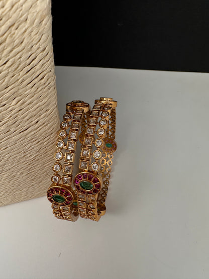 CZ Potta Stones Bangles - 2.8