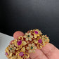 CZ Red Green Stones Bangles in Gold Finish - 2.8