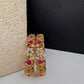 CZ Red Green Stones Bangles in Gold Finish - 2.8