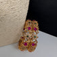 CZ Red Green Stones Bangles in Gold Finish - 2.8