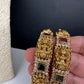 Matte Goddess Lakshmi Peacock Nakshi Bangles - 2.8