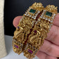 Matte Goddess Lakshmi Peacock Nakshi Bangles - 2.8
