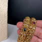 Matte Goddess Lakshmi Multi Color Stones Antique Bangles - 2.8