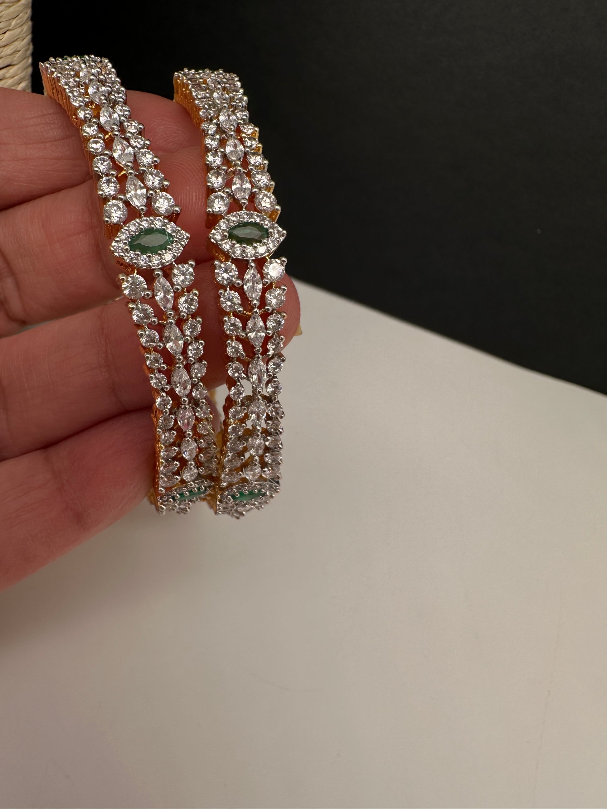 Marquise AD Ruby Sleek Bangles - 2.8