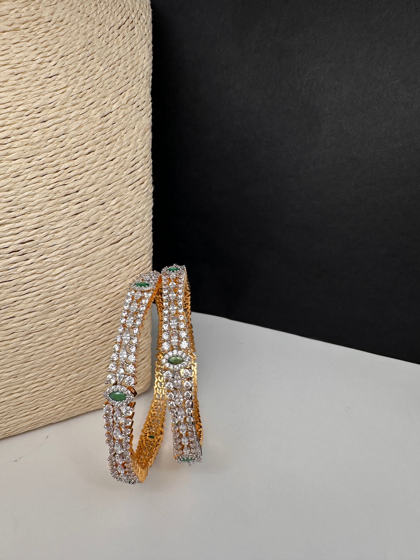 Marquise AD Ruby Sleek Bangles - 2.8