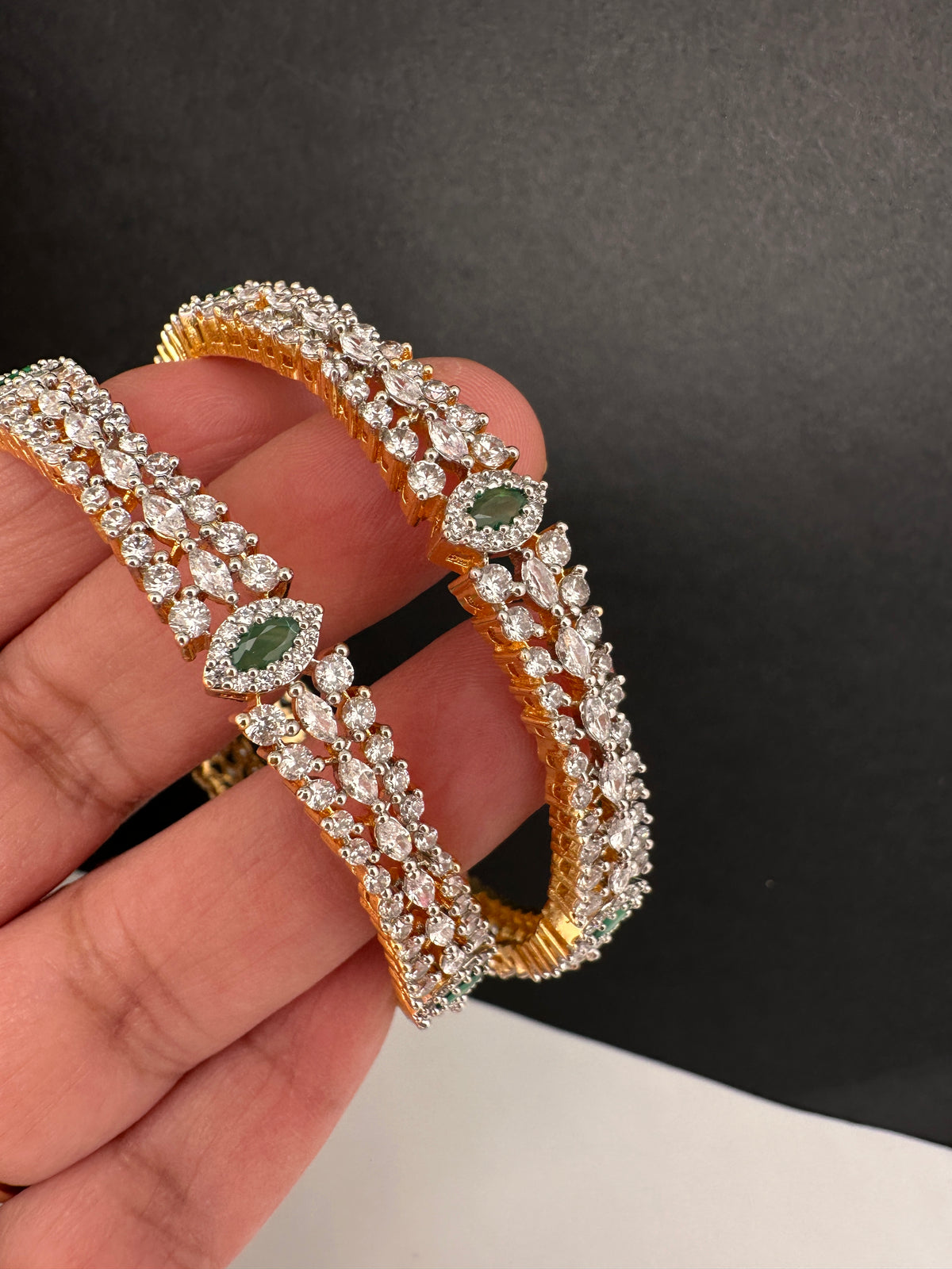 Marquise AD Ruby Sleek Bangles - 2.8