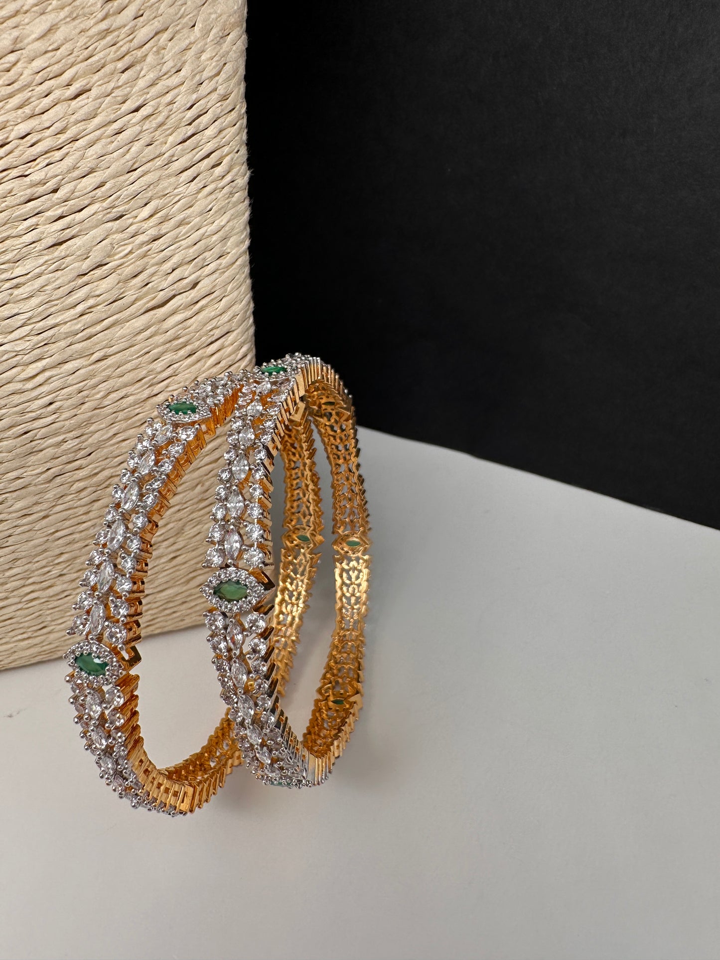 Marquise AD Ruby Sleek Bangles - 2.8