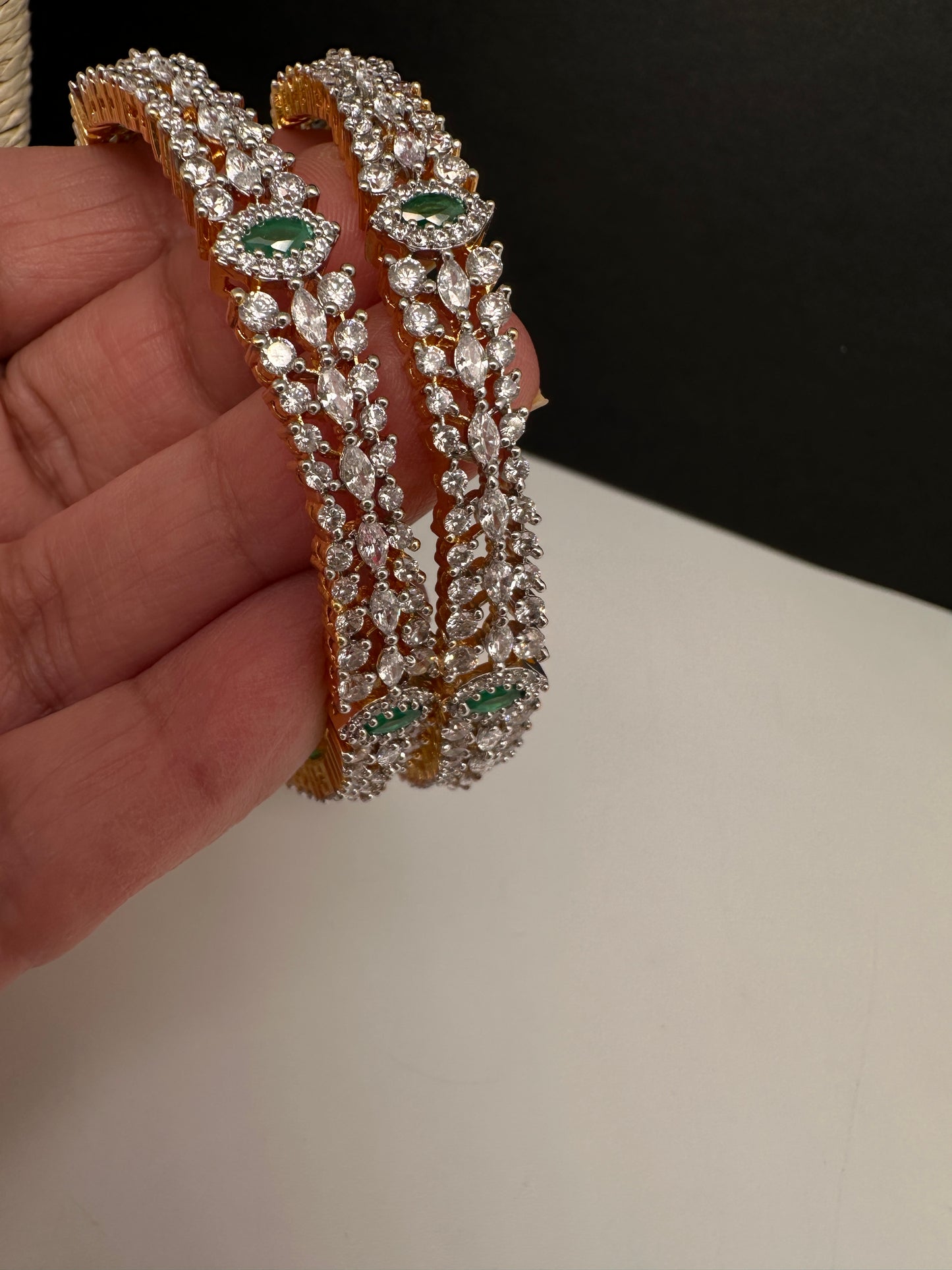 Marquise AD Ruby Sleek Bangles - 2.8
