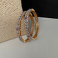 Marquise AD Green Sleek Bangles - 2.8